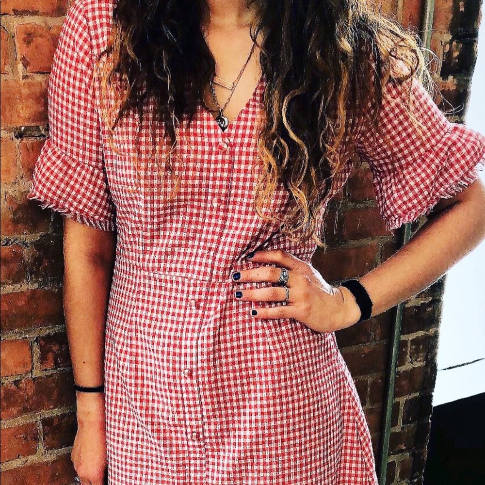 Red checkered dress